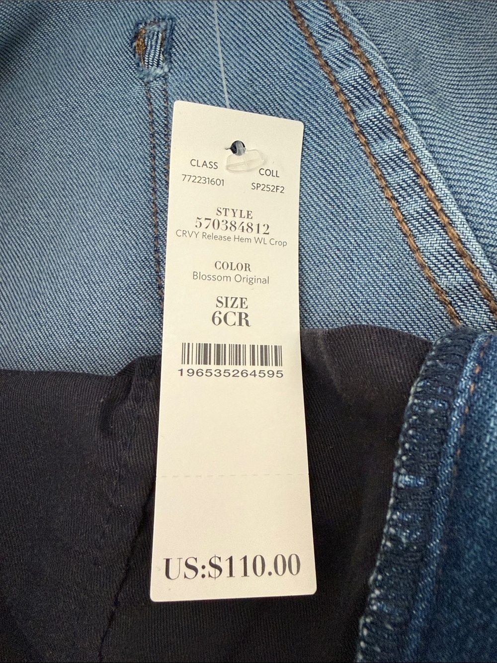 WHBM Wide Leg Crop Women's Jeans in Light Blue - Picture 7 of 7